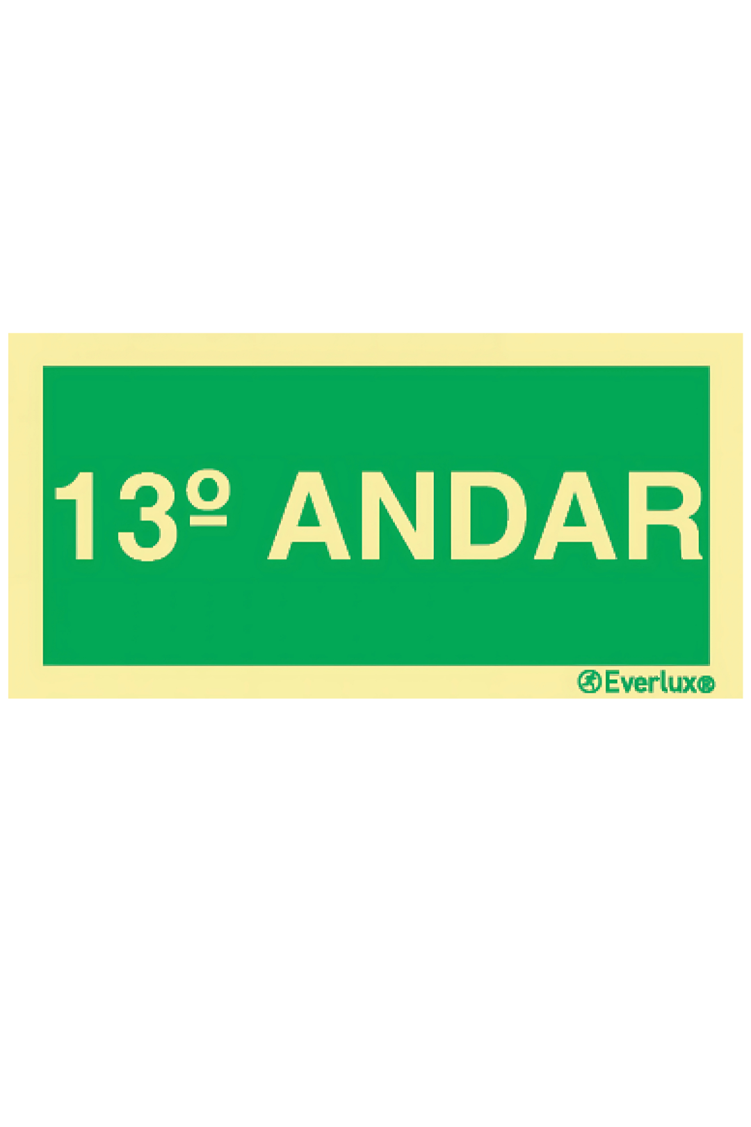 Placa 13º Andar - Fotoluminescente