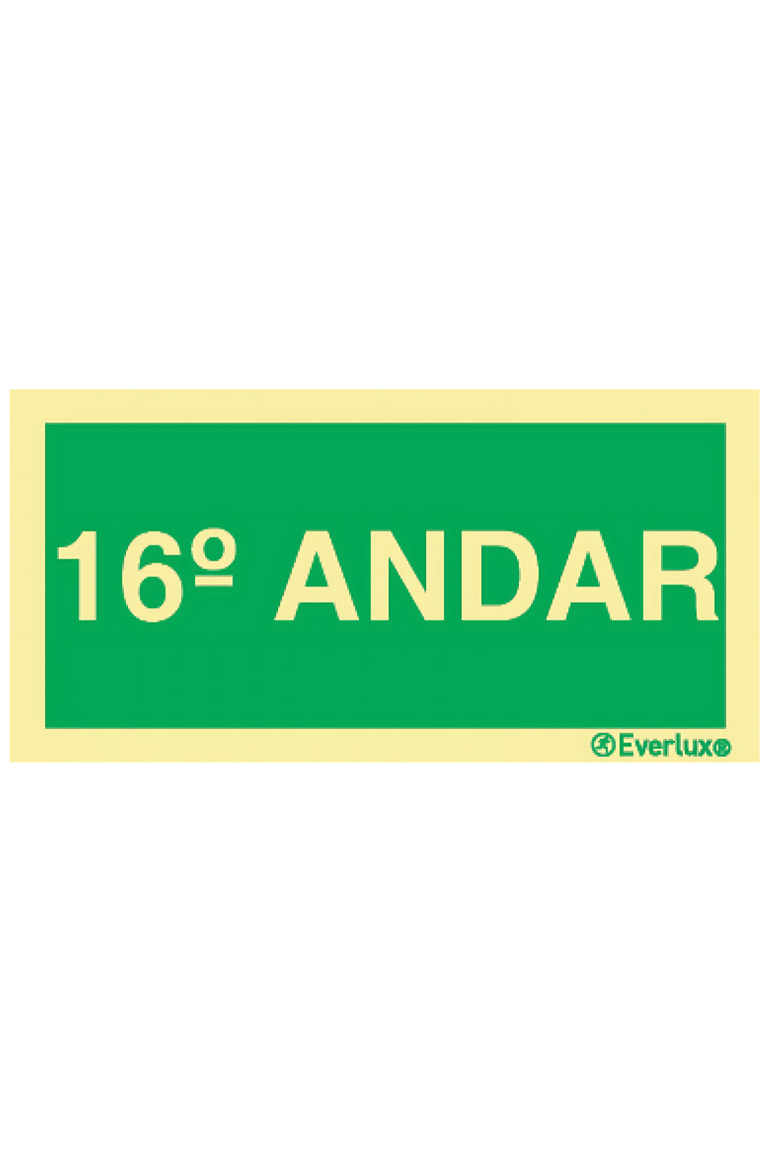 Placa 16º Andar - Fotoluminescente