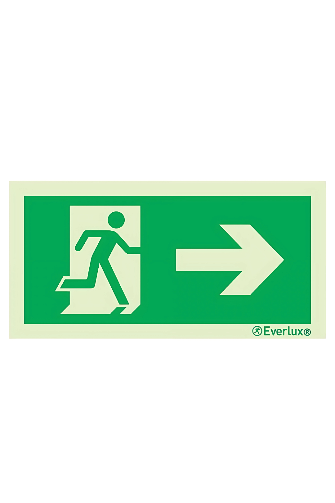 Placa Fuga à Direita Fotoluminescente