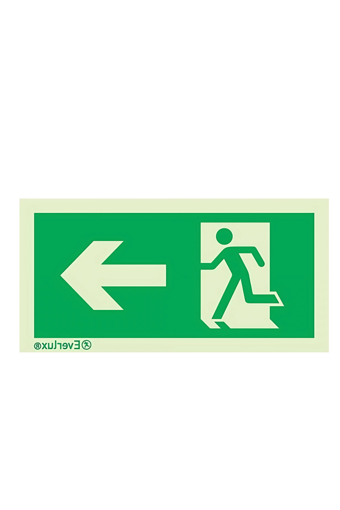Placa Fuga à esquerda Fotoluminescente