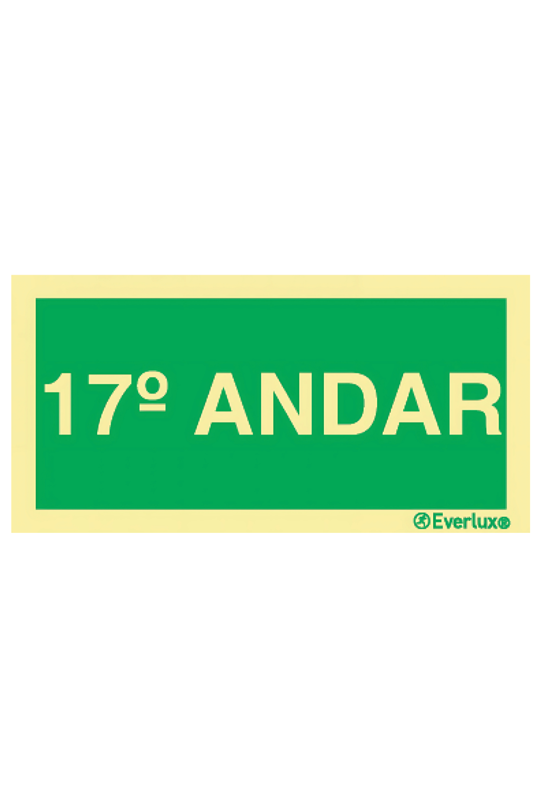 Placa 17º Andar - Fotoluminescente