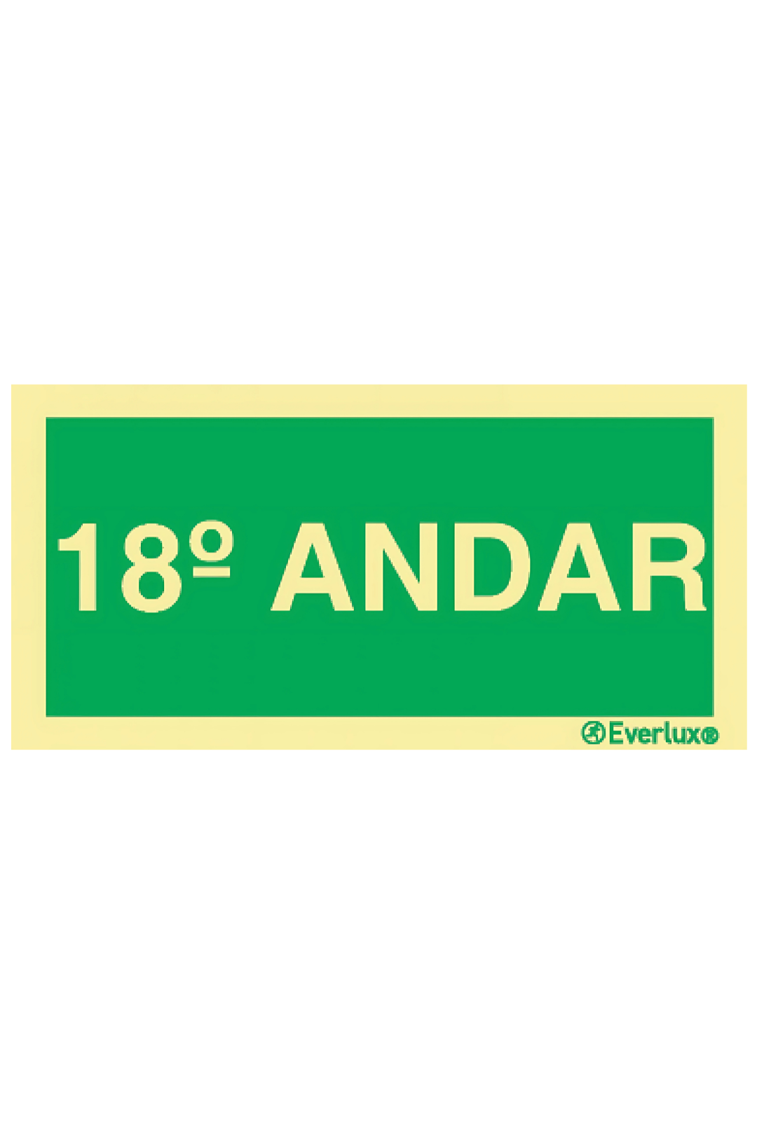 Placa 18º Andar - Fotoluminescente