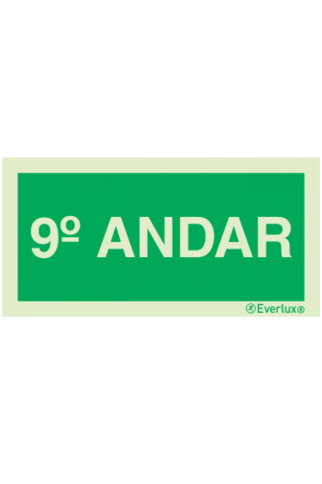 Placa 9º Andar - Fotoluminescente
